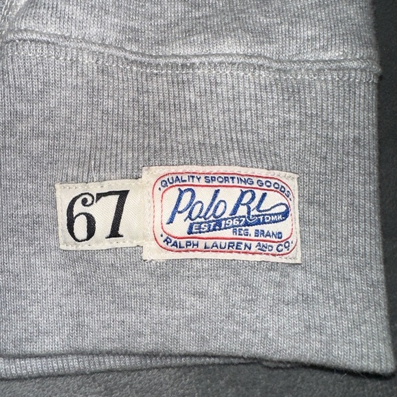 Polo Ralph Lauren Grey Arch Logo Hoodie size Medium M Navy Blue NWOT RL Sport - Picture 2 of 5